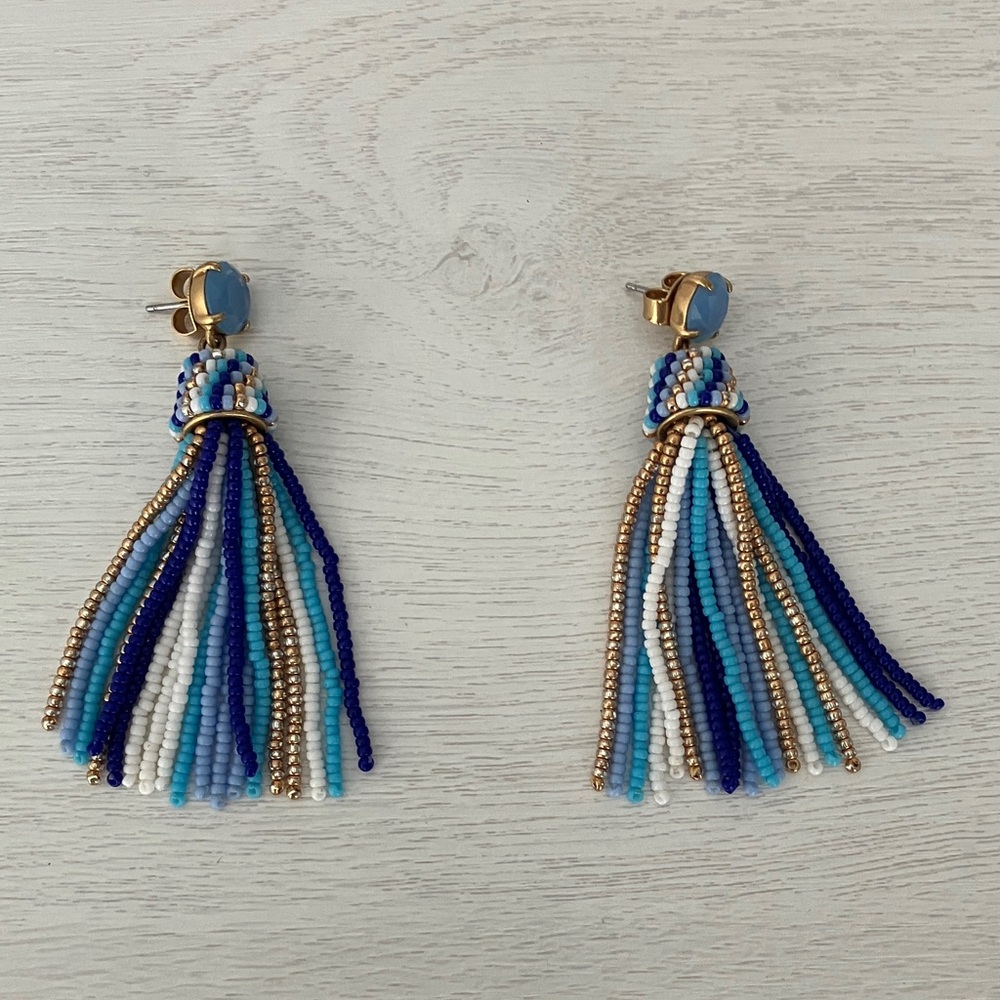 J. Crew Multicolor Beaded Tassel Earrings - Picture 5 of 7